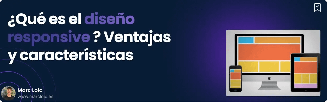 Texto sobre diseño responsive con dispositivos mostrando una web adaptable, relevante para diseño web en Madrid.