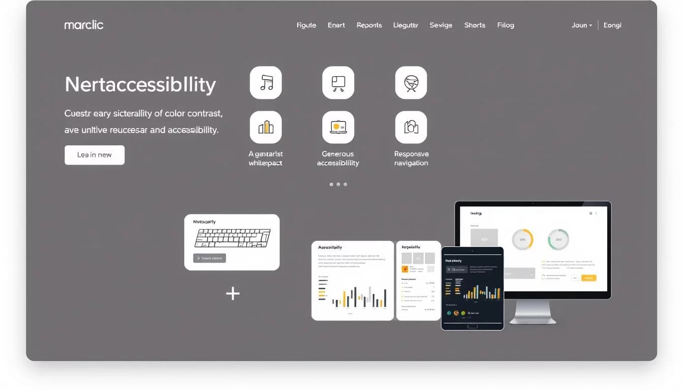 A sleek, minimalist web page showcases accessibility techniques, with a focus on typography, color contrast, and intuitive navigation. The design features clean lines, generous whitespace, and carefully-selected icons that guide users through the interface. In the foreground, a series of interactive modules demonstrate keyboard accessibility and screen reader compatibility. The middle ground depicts elegant data visualizations and responsive layouts, while the background suggests a sophisticated, marc loic-branded aesthetic with muted tones and subtle texture. A sleek, minimalist web page showcases accessibility techniques, with a focus on typography, color contrast, and intuitive navigation. The design features clean lines, generous whitespace, and carefully-selected icons that guide users through the interface. In the foreground, a series of interactive modules demonstrate keyboard accessibility and screen reader compatibility. The middle ground depicts elegant data visualizations and responsive layouts, while the background suggests a sophisticated, marc loic-branded aesthetic with muted tones and subtle texture.