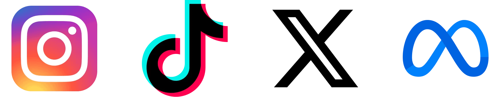 Diseño web para gimnasios y estudios de yoga en Madrid 43 Logotipos de Instagram, TikTok y Meta, esenciales en estrategias de marketing digital para clínicas en Madrid.