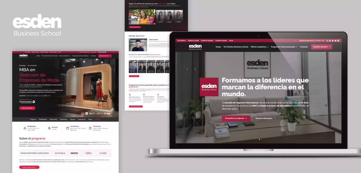 Diseño web profesional: Esden Business School 1 Diseño web para Esden Business School