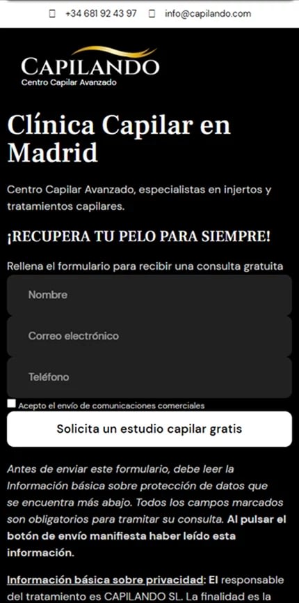 Casos de éxito diseño web 29 Diseño web Home de Capilando realizado por Marc Loic