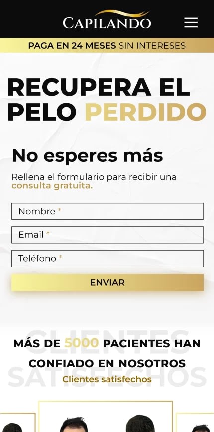 Casos de éxito diseño web 30 Diseño web de la página de inicio de Capilando por Marc Loic