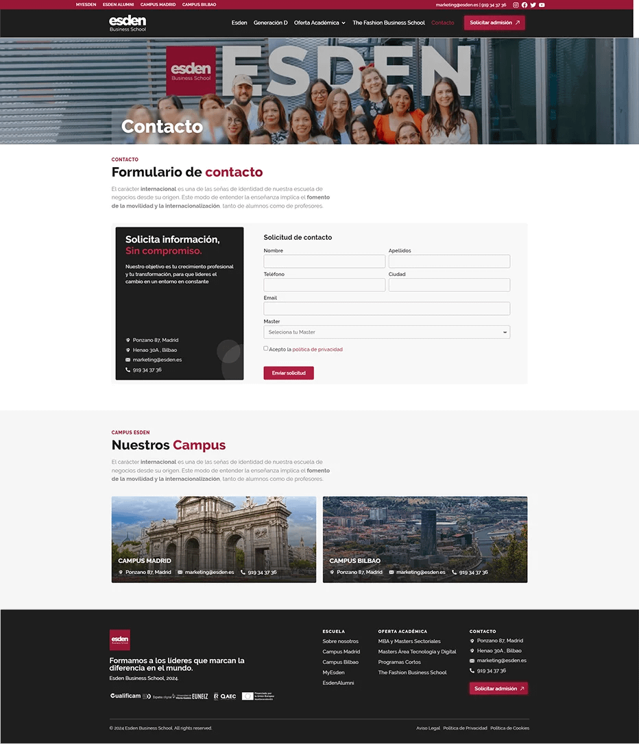 Diseño web profesional: Esden Business School 7 Diseño web Esden Business School - vista 3 por Marc Loic