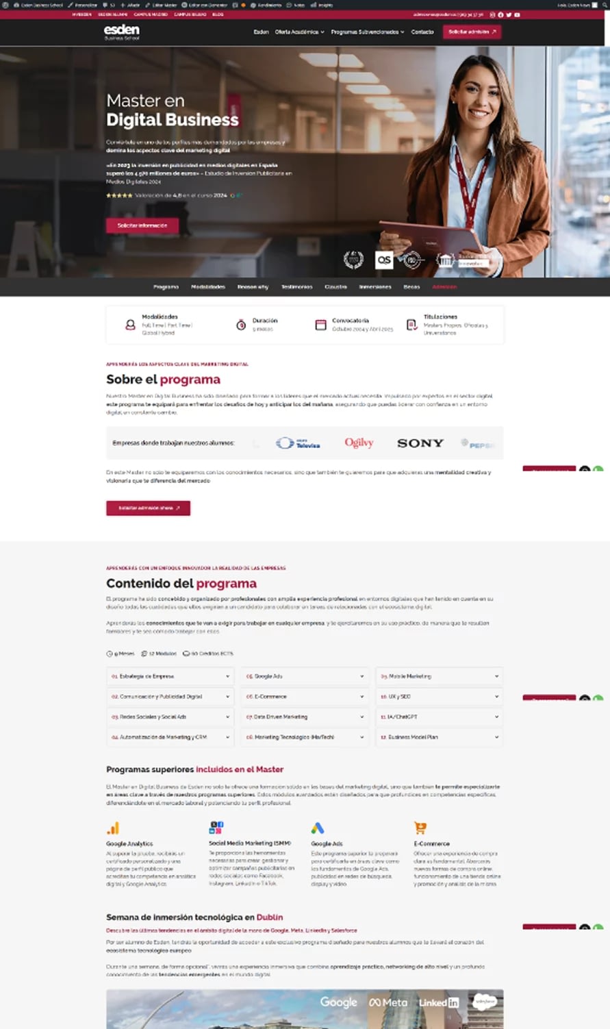 Diseño web profesional: Esden Business School 9 Diseño web para Esden Business School realizado por Marc Loic