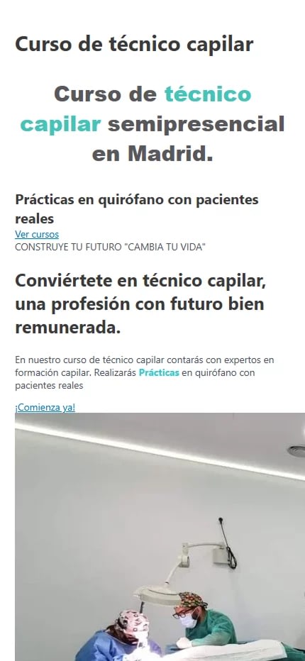 Casos de éxito diseño web 31 Diseño web sección formación – Capilando por Marc Loic