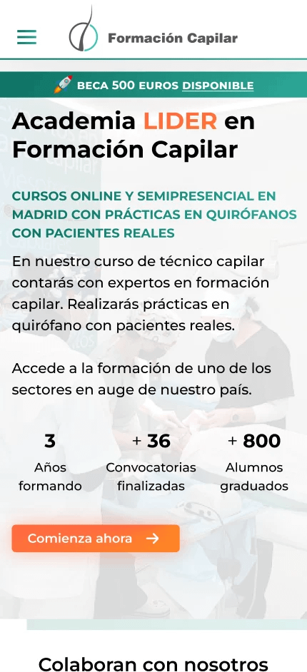 Casos de éxito diseño web 32 Página de formación capilar de Capilando diseñada por Marc Loic