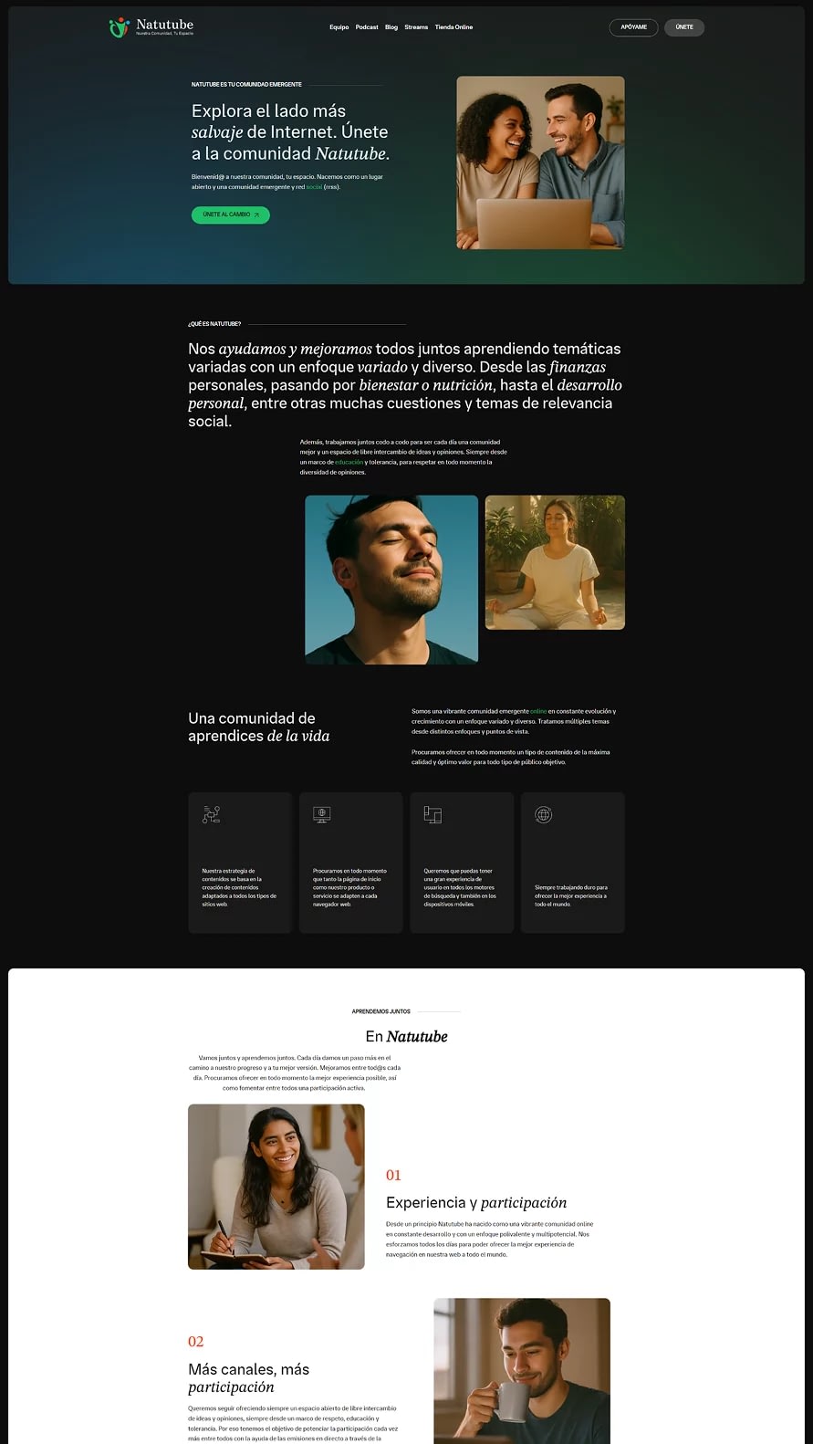 Diseño web profesional: Natutube 5 Nuevo diseño web de la comunidad digital Natutube realizado por Marc Loic